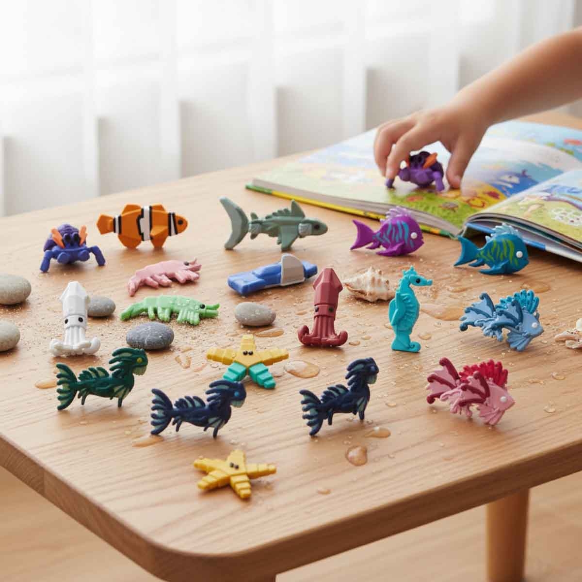 فيش مجسم صغير قابل للجمع منوع للجنسين، 5-7 سنوات