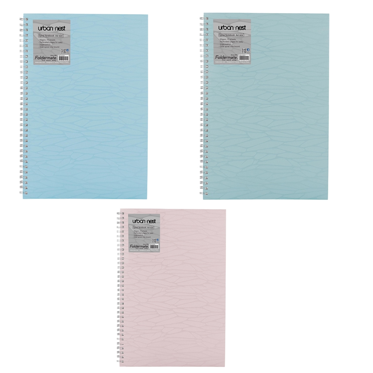 فوردورمايت دفتر بسلك حلزوني بحجم A4، 70 ورقة، وزن 80 غرام، تصميم أوربان نيست، لون باستيل، لمادة واحدة، ألوان متنوعة، مجموعة من 10