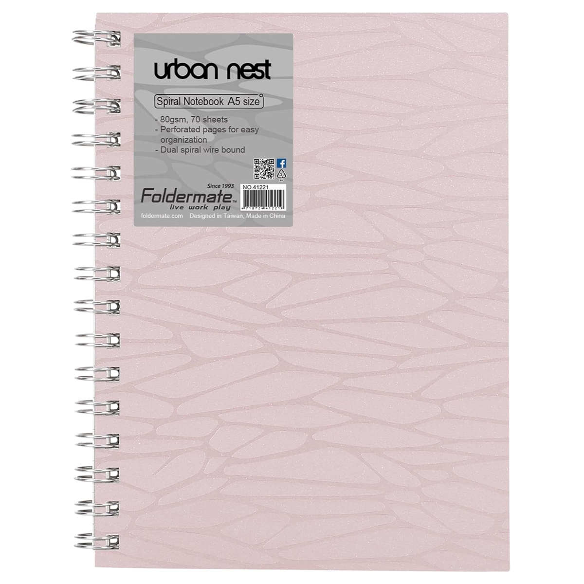 فوردورمايت دفتر بسلك حلزوني بحجم A5، 80 ورقة، وزن 80 غرام، تصميم أوربان نيست، لون باستيل، لمادة واحدة، ألوان متنوعة، مجموعة من 12