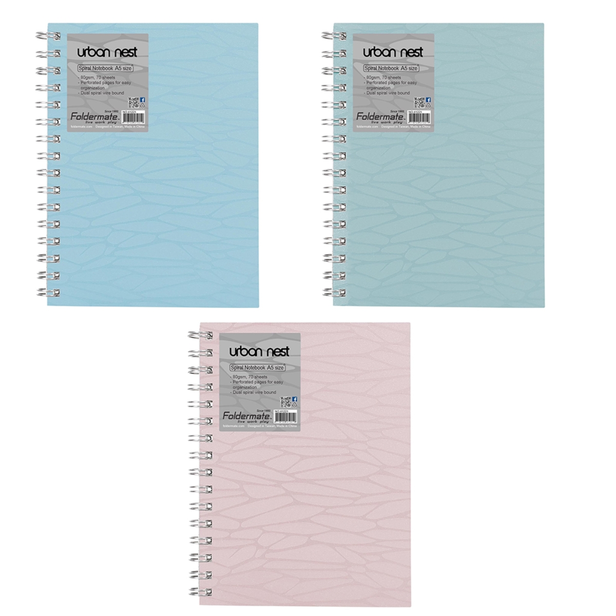 فوردورمايت دفتر بسلك حلزوني بحجم A5، 80 ورقة، وزن 80 غرام، تصميم أوربان نيست، لون باستيل، لمادة واحدة، ألوان متنوعة، مجموعة من 12
