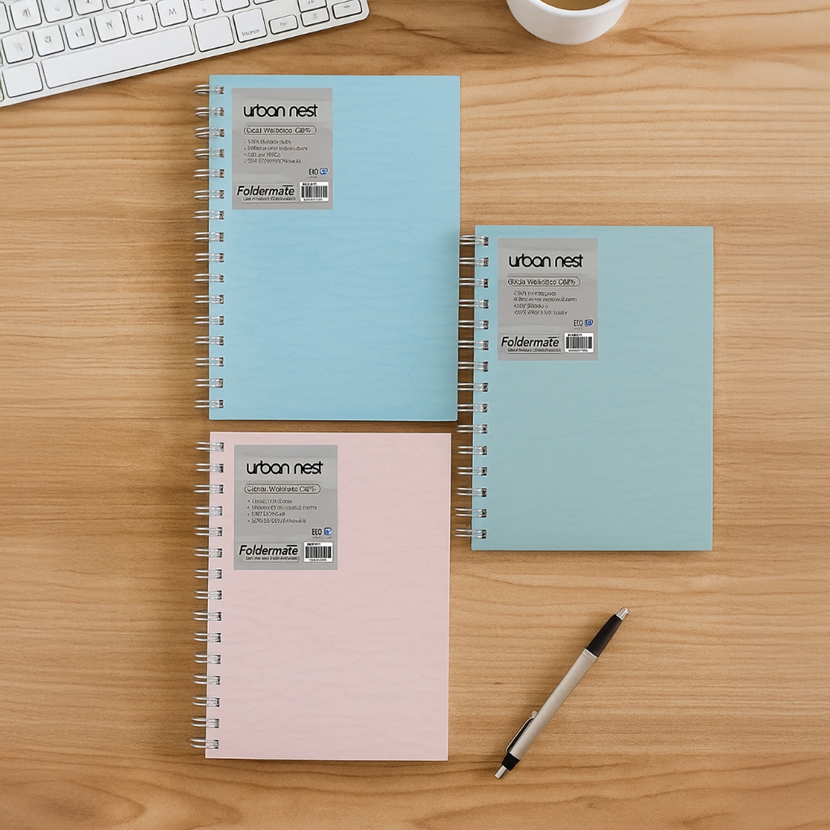 فوردورمايت دفتر بسلك حلزوني بحجم A5، 80 ورقة، وزن 80 غرام، تصميم أوربان نيست، لون باستيل، لمادة واحدة، ألوان متنوعة، مجموعة من 12