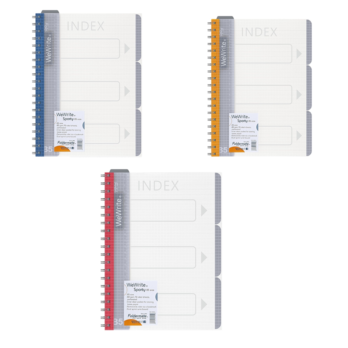 فوردورمايت دفتر بسلك حلزوني بحجم B5، 120 ورقة، وزن 80 غرام، تصميم وي رايت سبورتي، لون منتظم، لثلاث مواد، ألوان متنوعة، مجموعة من 12