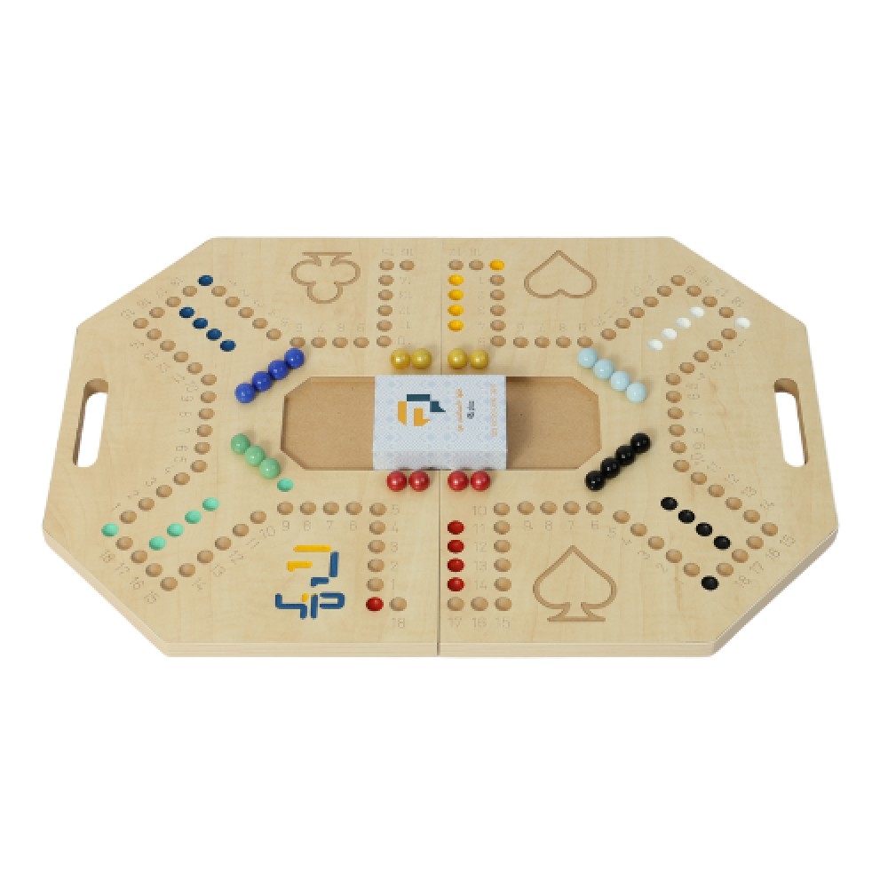 فور أند بلس مجموعة لعبة جاكارو لوحية قابلة للطي بلون بيج، للجنسين، 6 لاعبين