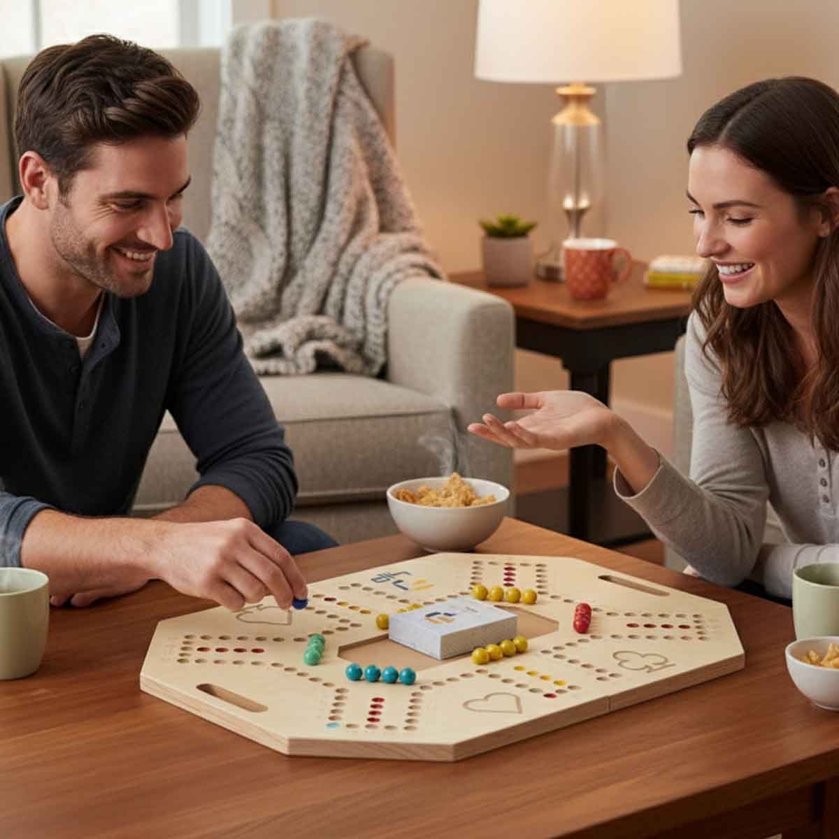 فور أند بلس مجموعة لعبة جاكارو لوحية قابلة للطي بلون بيج، للجنسين، 6 لاعبين