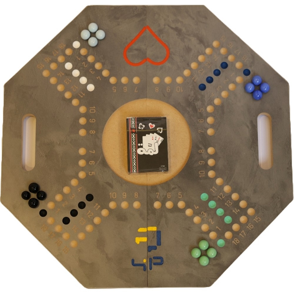 فور أند بلس مجموعة لعبة جاكارو لوحية قابلة للطي بلون رمادي، للجنسين، 4 لاعبين