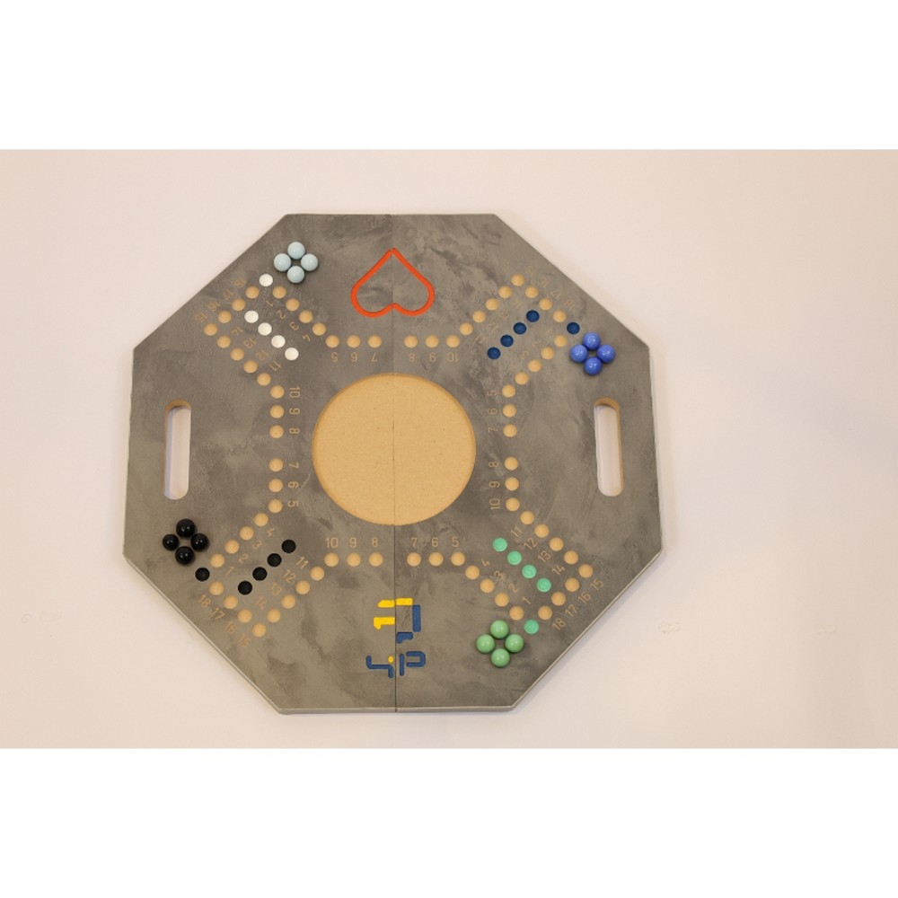 فور أند بلس مجموعة لعبة جاكارو لوحية قابلة للطي بلون رمادي، للجنسين، 4 لاعبين