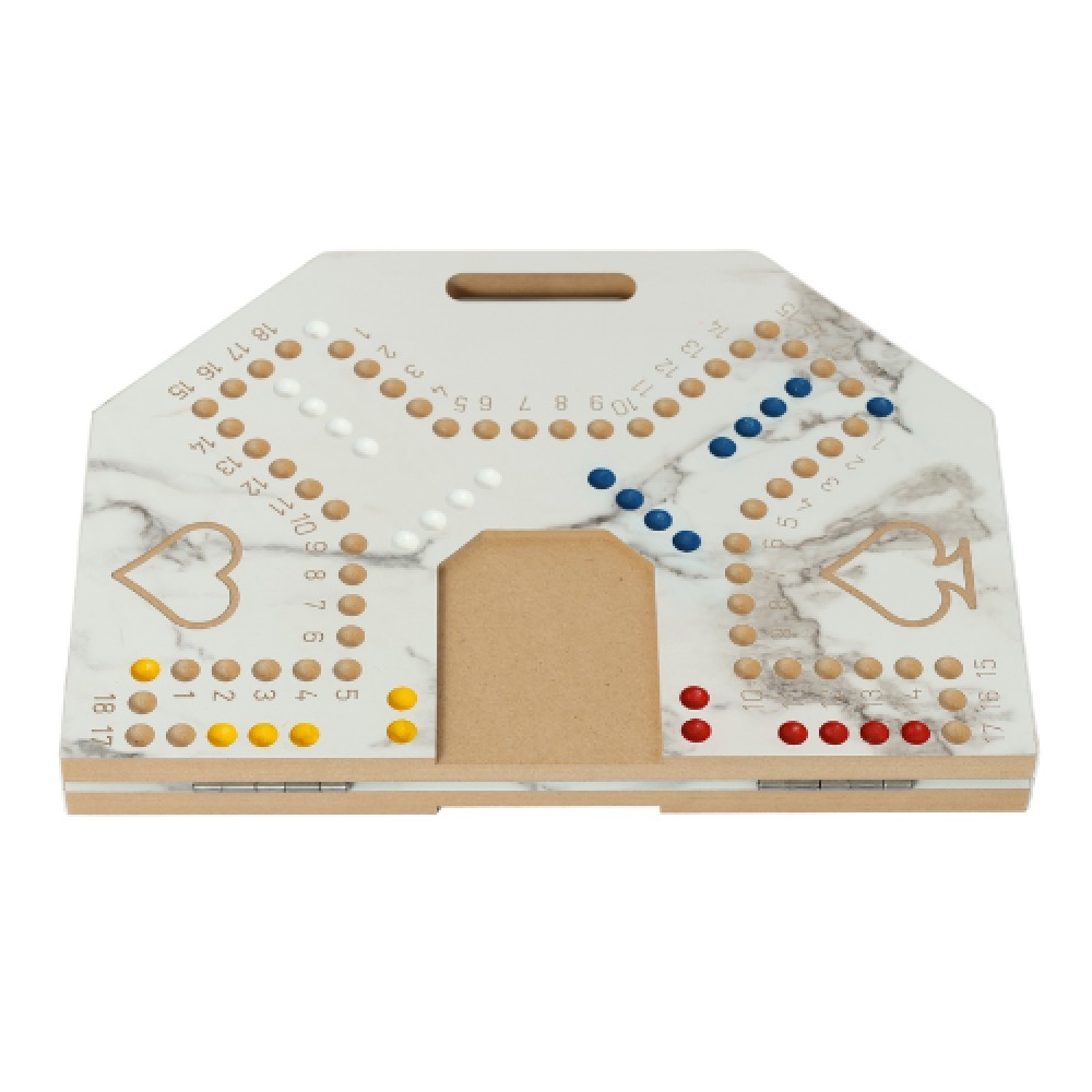 فور أند بلس مجموعة لعبة جاكارو لوحية قابلة للطي بنقشة رخامية، للجنسين، 6 لاعبين