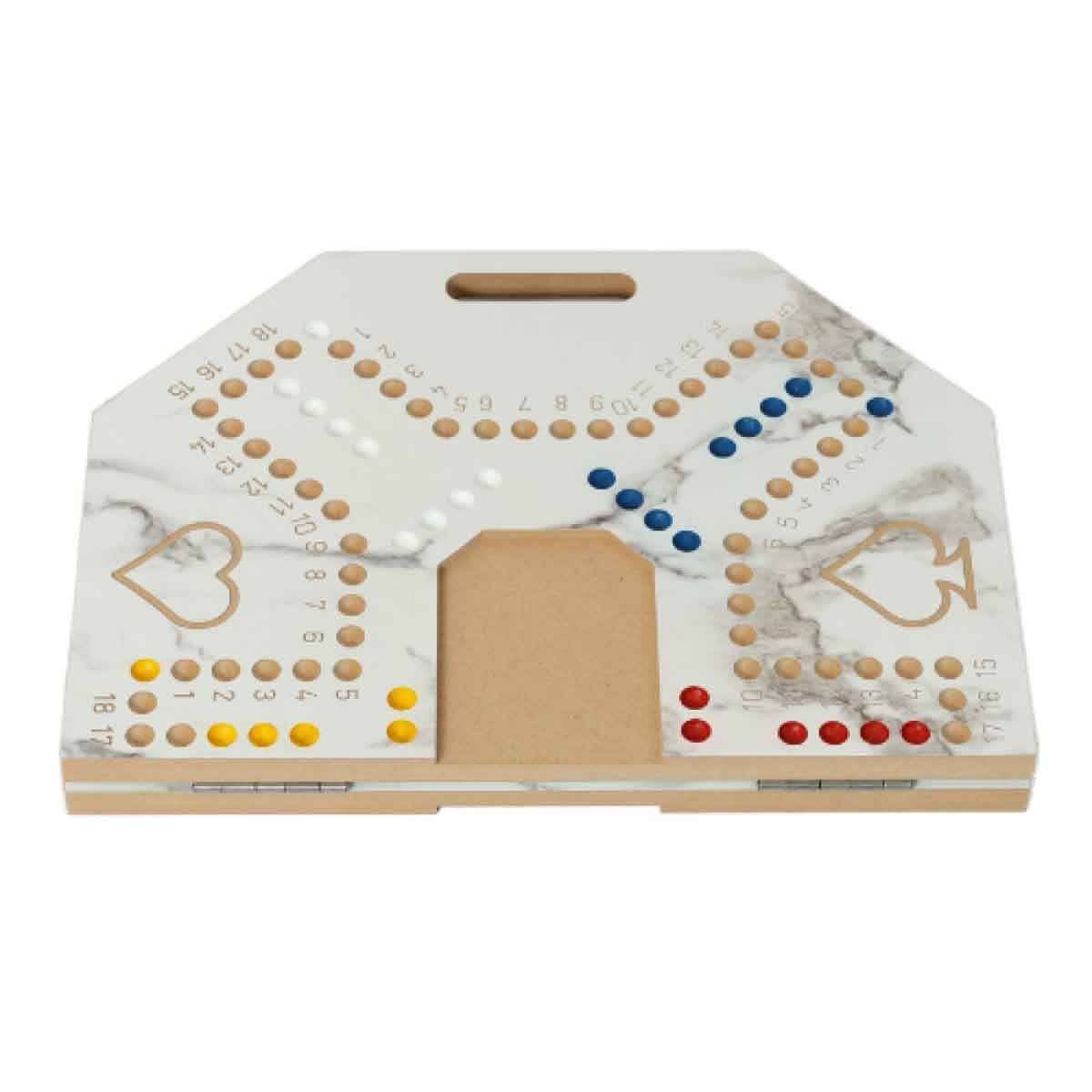 فور أند بلس مجموعة لعبة جاكارو لوحية قابلة للطي بنقشة رخامية، للجنسين، 6 لاعبين