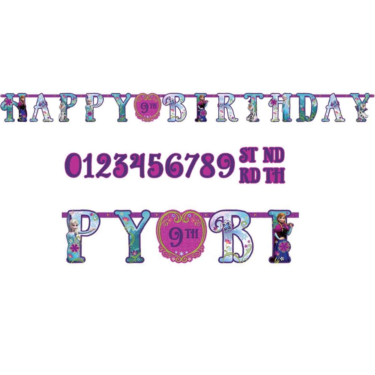 ديزني فروزن لافتة أحرف ضخمة إضافة العمر