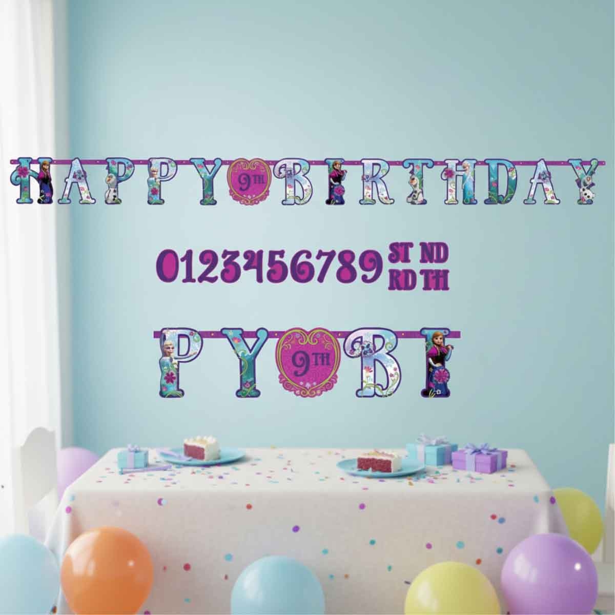 ديزني فروزن لافتة أحرف ضخمة إضافة العمر