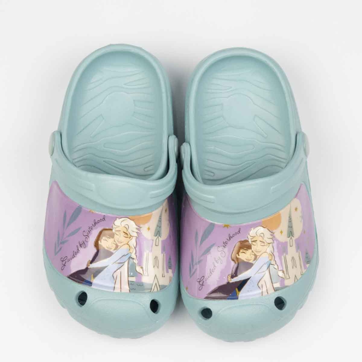 فروزن صنادل خفيفة مريحة للأطفال بطبعة إلسا باللون الأزرق السماوي الفاتح للبنات