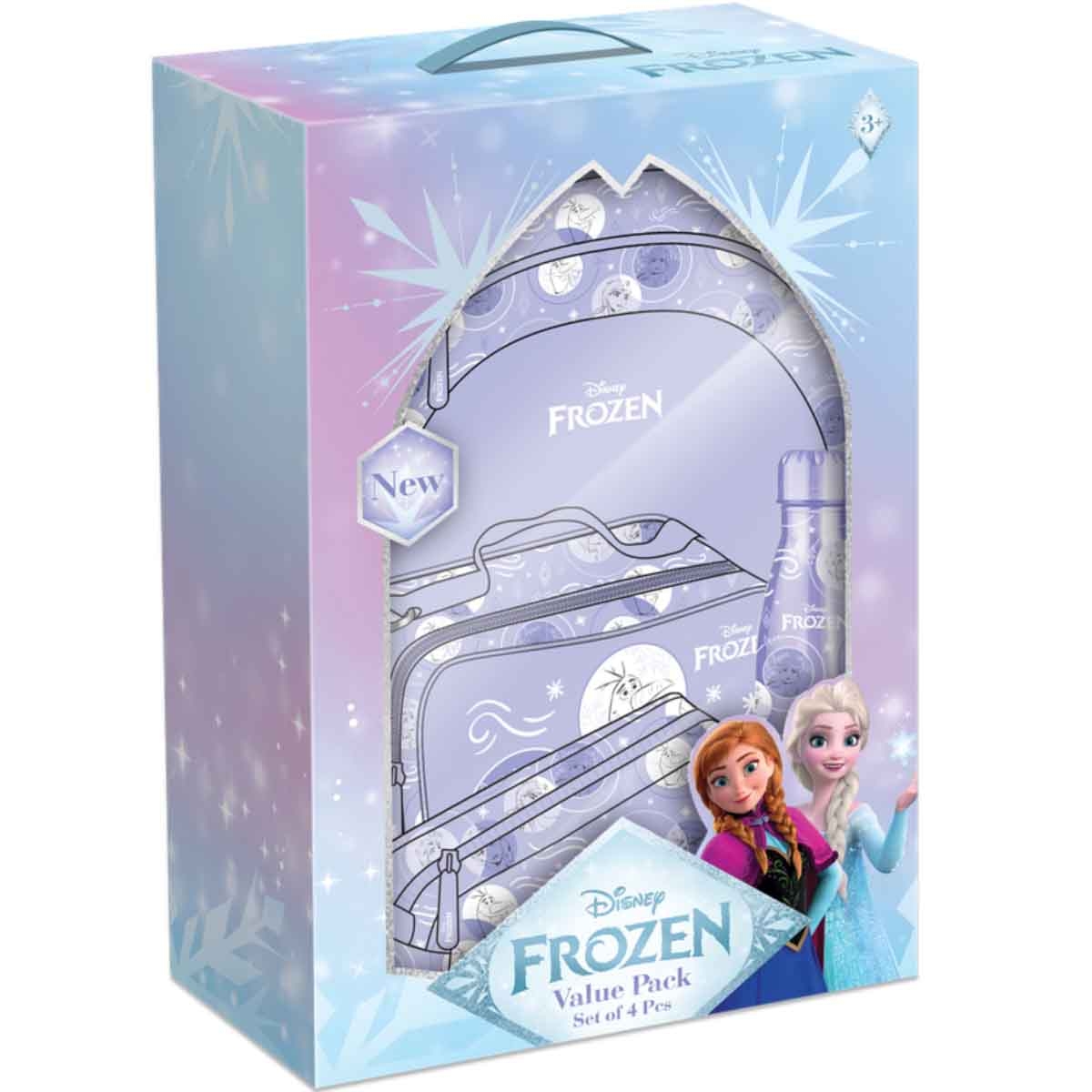 فروزن مجموعة حقيبة ظهر ديزني 4 في 1 مع زجاجة ومقلمة وحقيبة غداء