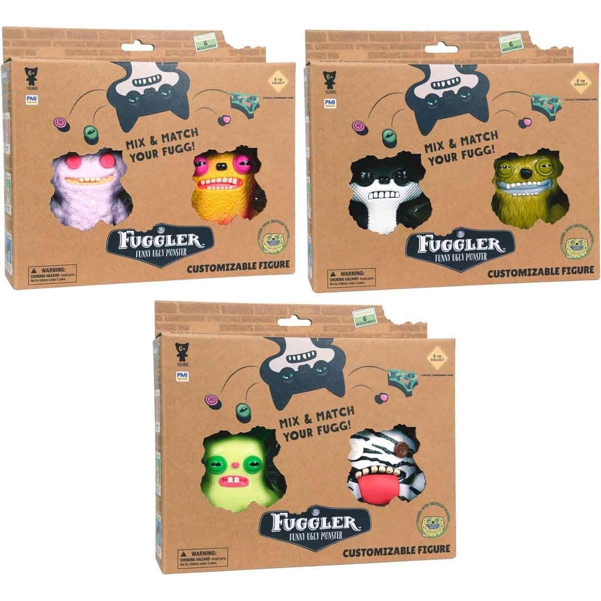 فاجلر شخصيات وحوش قابلة للتخصيص منوعة للجنسين، عمر 5-7 سنوات، عبوة من 2
