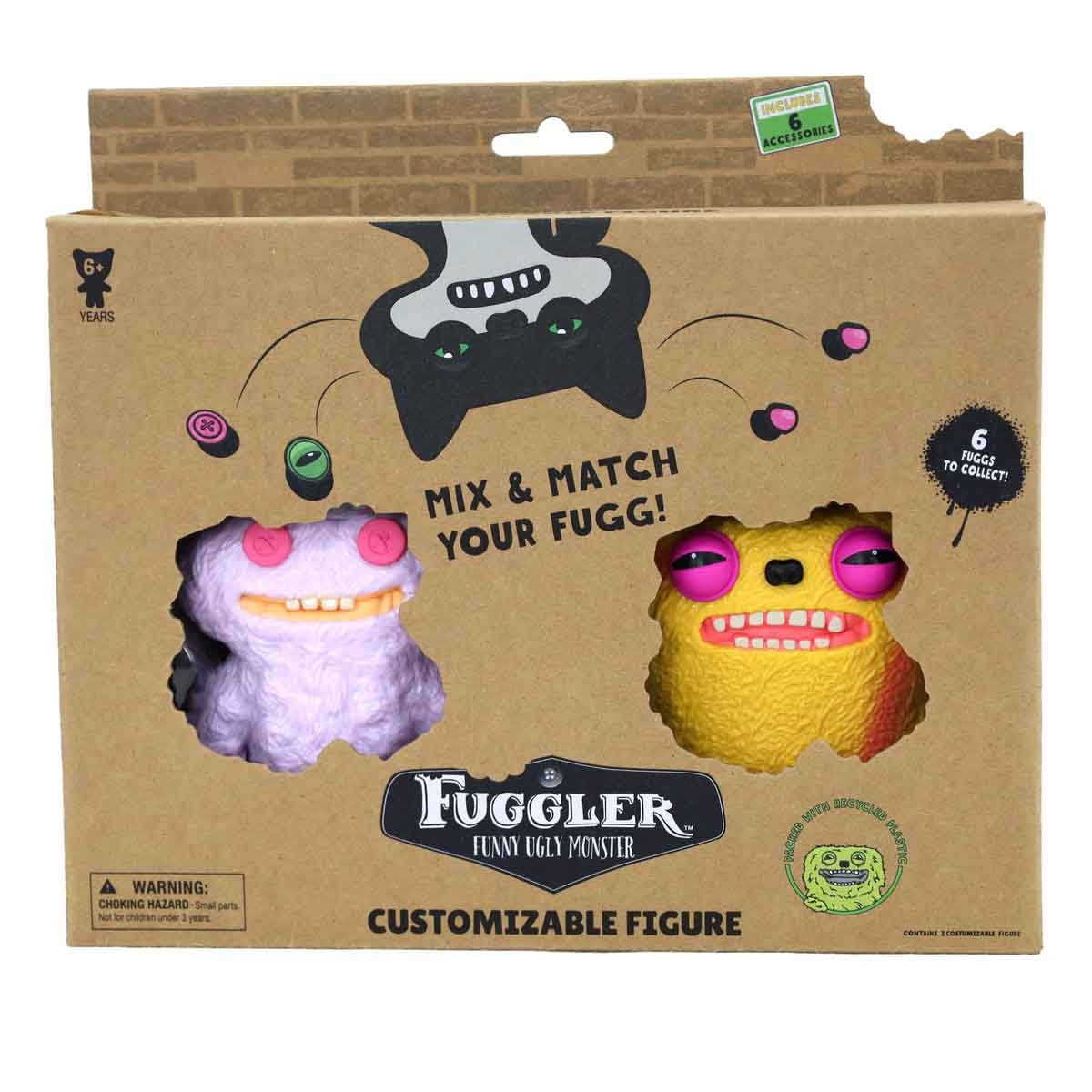 فاجلر شخصيات وحوش قابلة للتخصيص منوعة للجنسين، عمر 5-7 سنوات، عبوة من 2