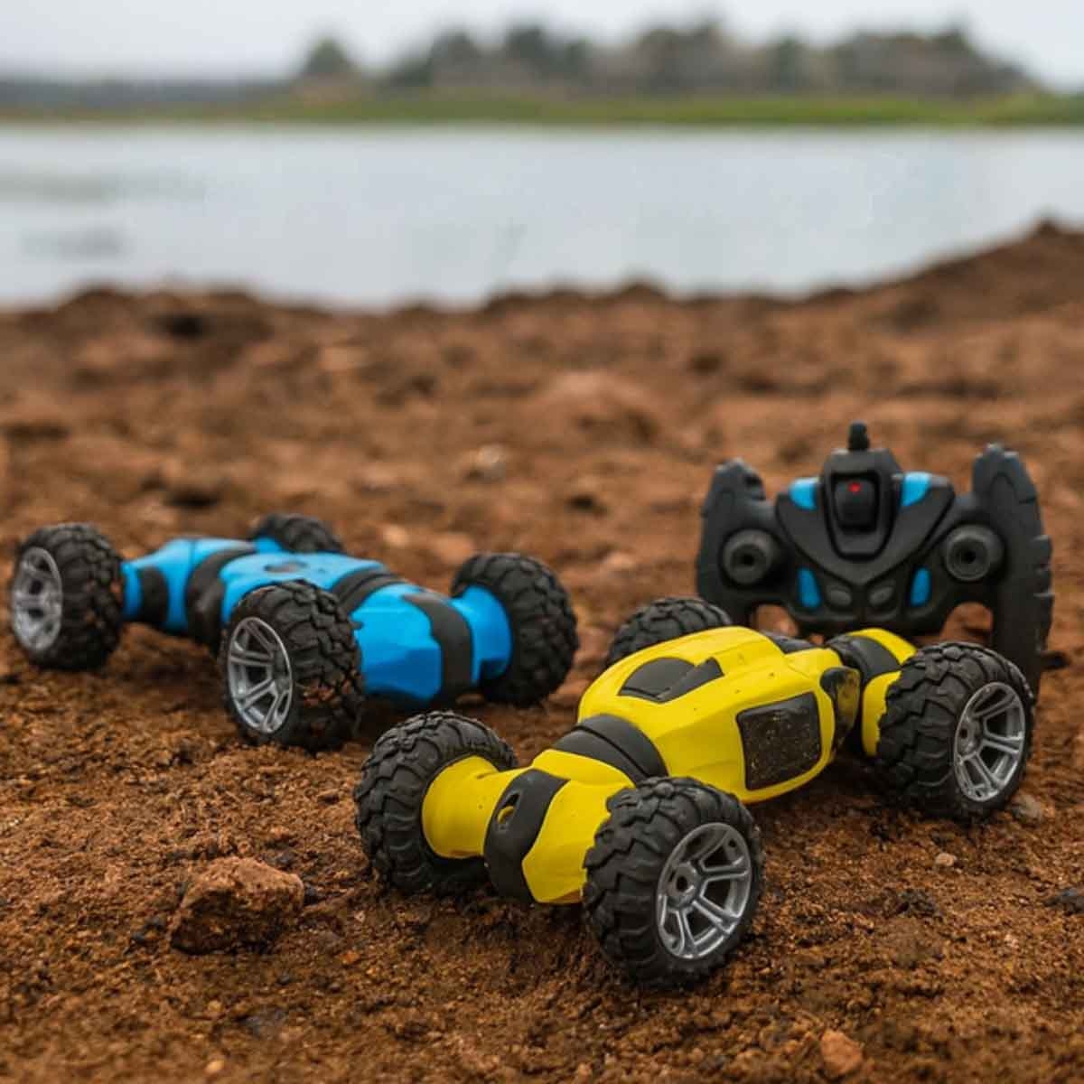 فاني بوكس سيارة تحكم عن بعد سبن 360 بحركات استعراضية للأولاد والبنات عمر 5-7 سنوات