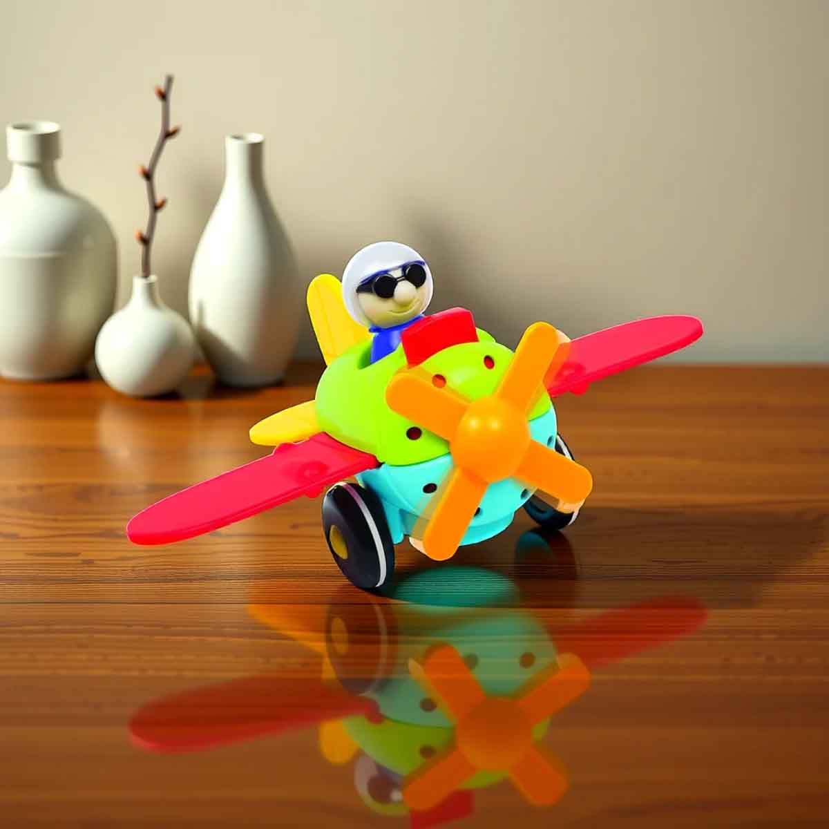 فن سكول جيجلز لعبة بناء وتركيب طائرة للرضع عمر 0-2 سنوات