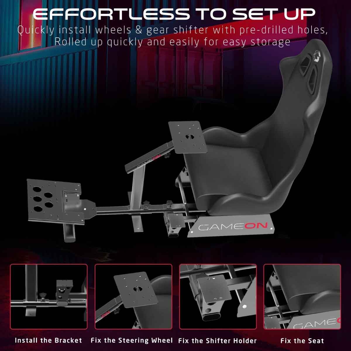 جيم أون منصة محاكاة ألعاب سباقات Master Pro موديل GOMPR-5091 باللون الأسود