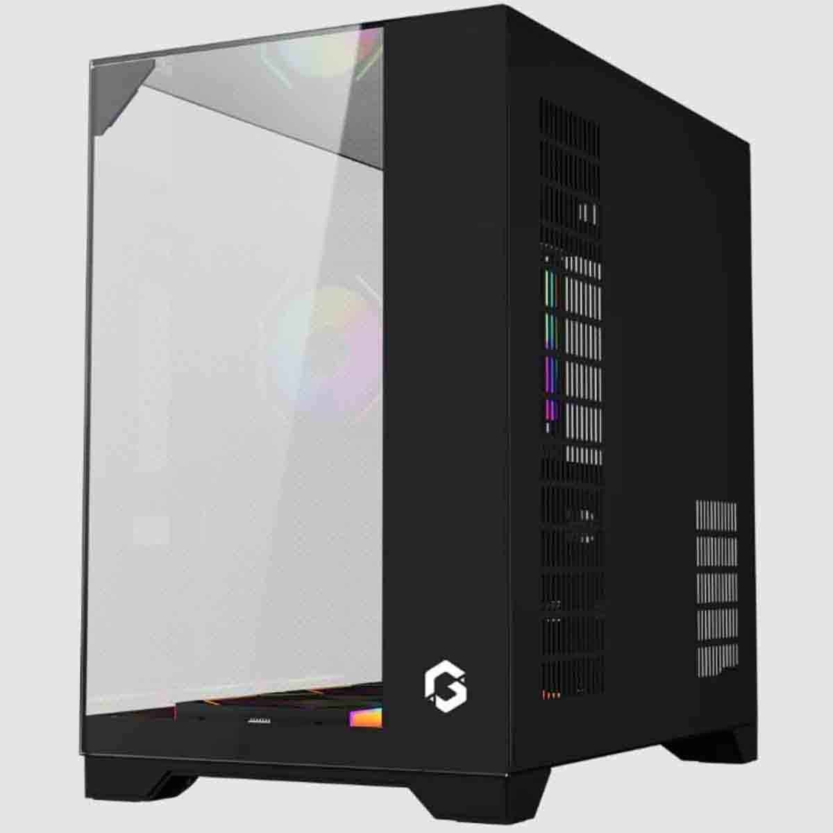 جيم أون كيس كمبيوتر متوسط الحجم للألعاب من سلسلة Valkyrie I باللون الأسود