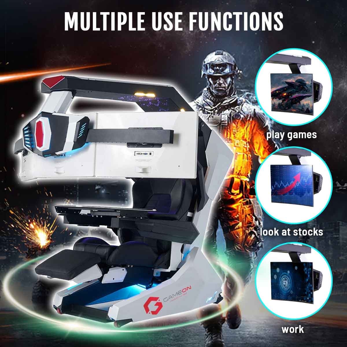 جيم أون كرسي محاكاة ألعاب مع وضعية الاسترخاء Zero Gravity موديل IW-R1-PRO