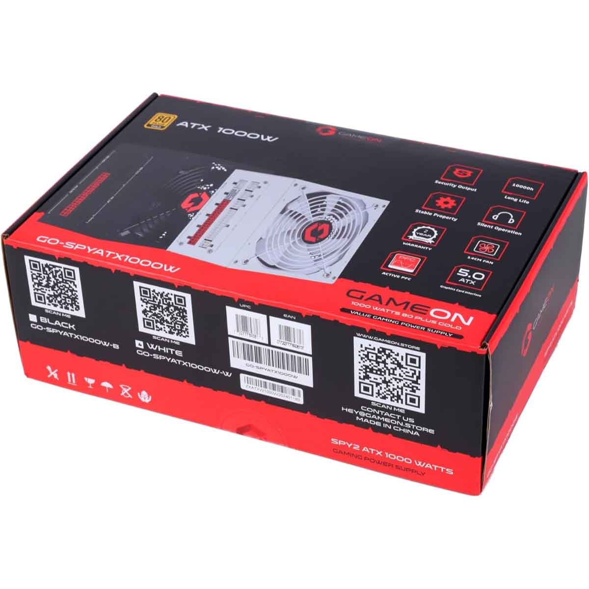 جيم أون مزود طاقة للألعاب SPY2 بقدرة 1000 واط بمعيار 80 Plus Gold باللون الأسود