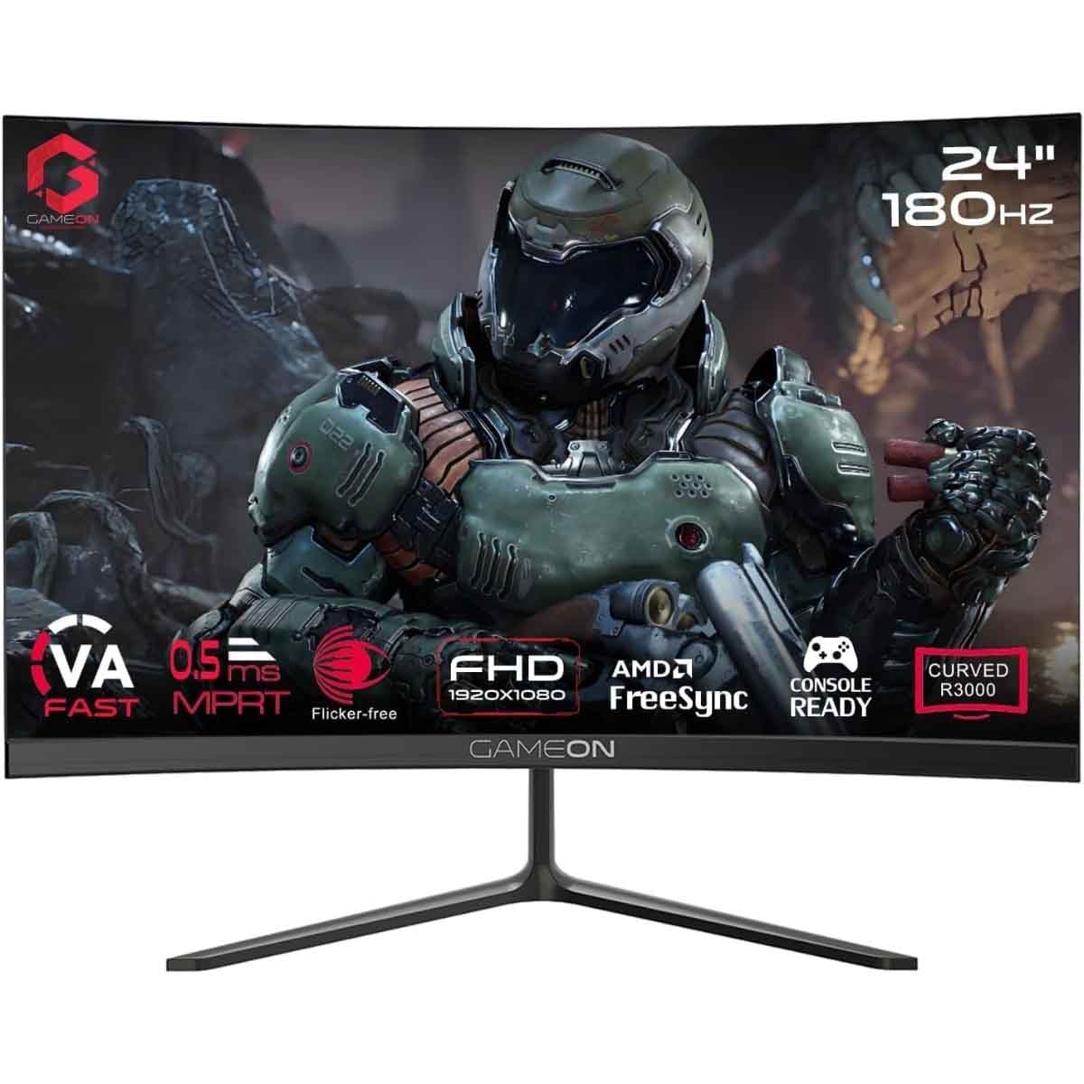 جيم أون شاشة ألعاب منحنية FHD بحجم 24" 180Hz VA موديل GOC24F180VA