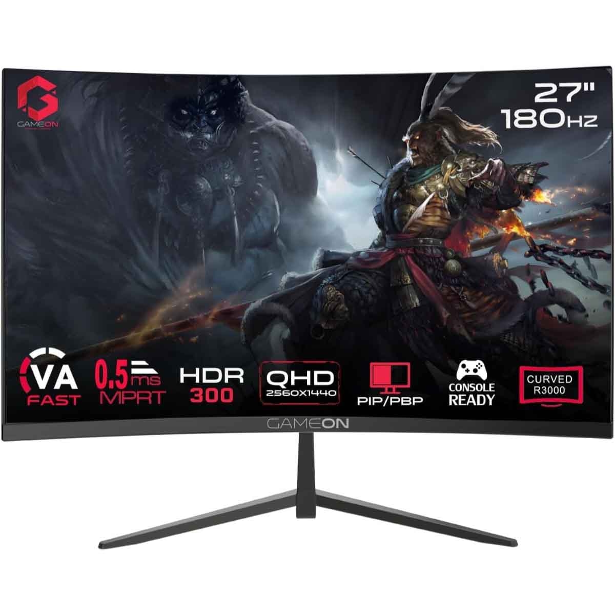 جيم أون شاشة ألعاب منحنية QHD بحجم 27" 180Hz VA موديل GOC27Q180VA