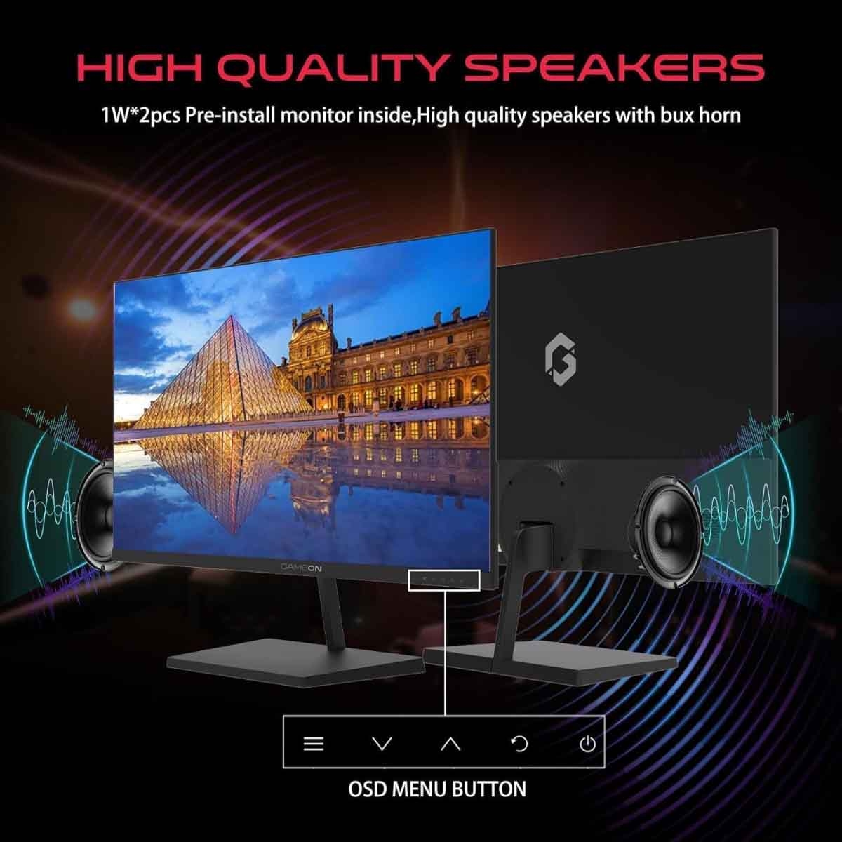 جيم أون شاشة ألعاب FHD بحجم 24" 75Hz VA سوداء موديل GB24F75