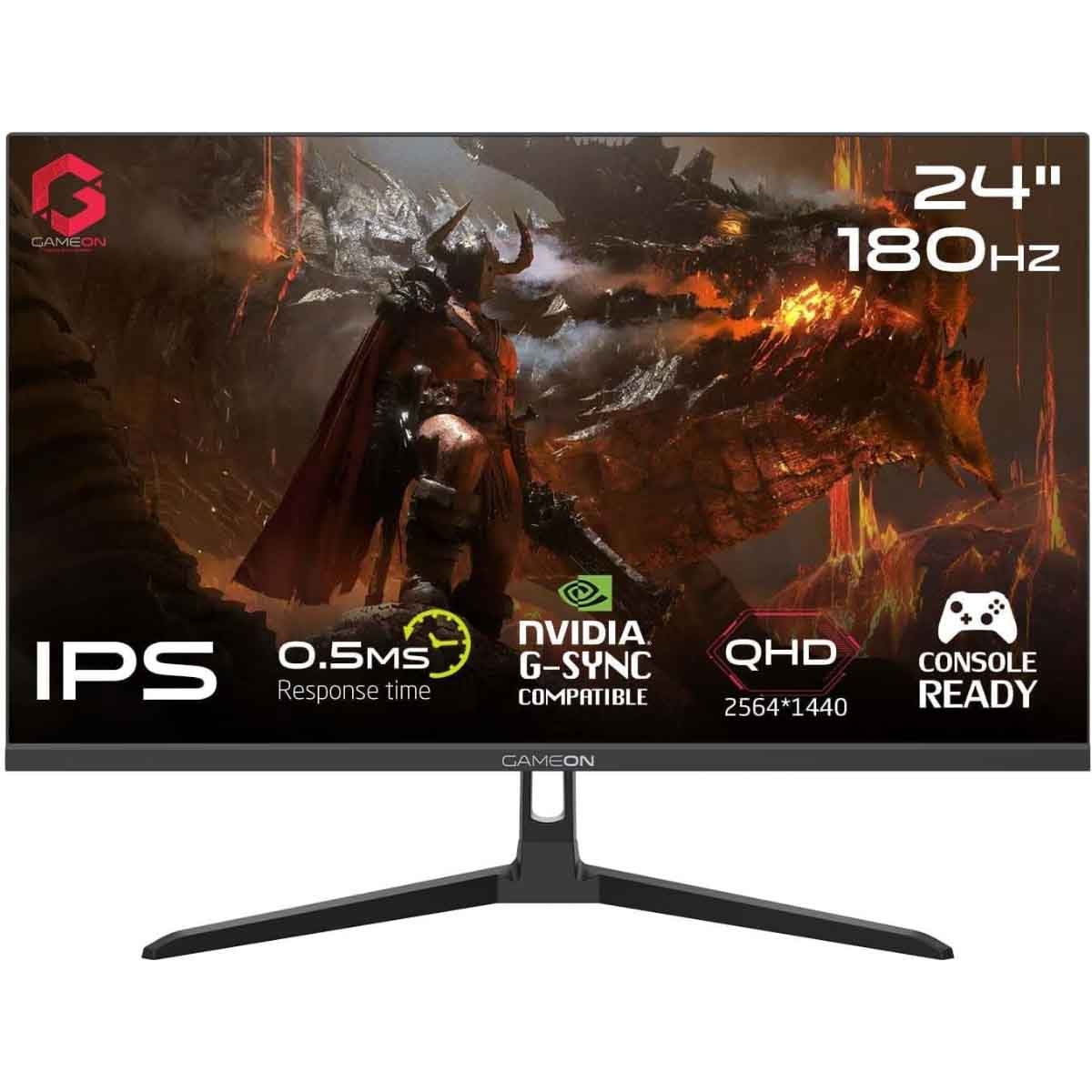 جيم أون شاشة ألعاب QHD بحجم 24" 180Hz IPS سوداء موديل GOAE24QHD180IPS