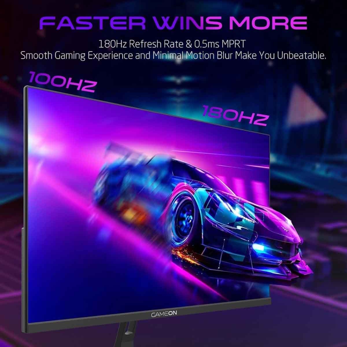 جيم أون شاشة ألعاب QHD بحجم 24" 180Hz IPS سوداء موديل GOAE24QHD180IPS