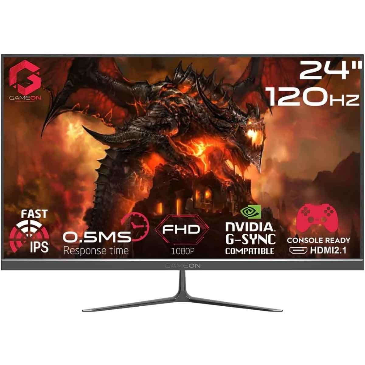 جيم أون شاشة ألعاب FHD بحجم 24" 120Hz IPS سوداء موديل GOES24FHD120IPS