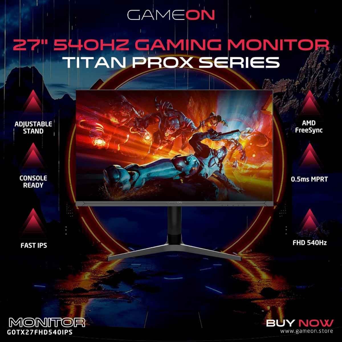 جيم أون شاشة ألعاب FHD بحجم 27" 540Hz Fast IPS موديل GOTX27FHD540IPS