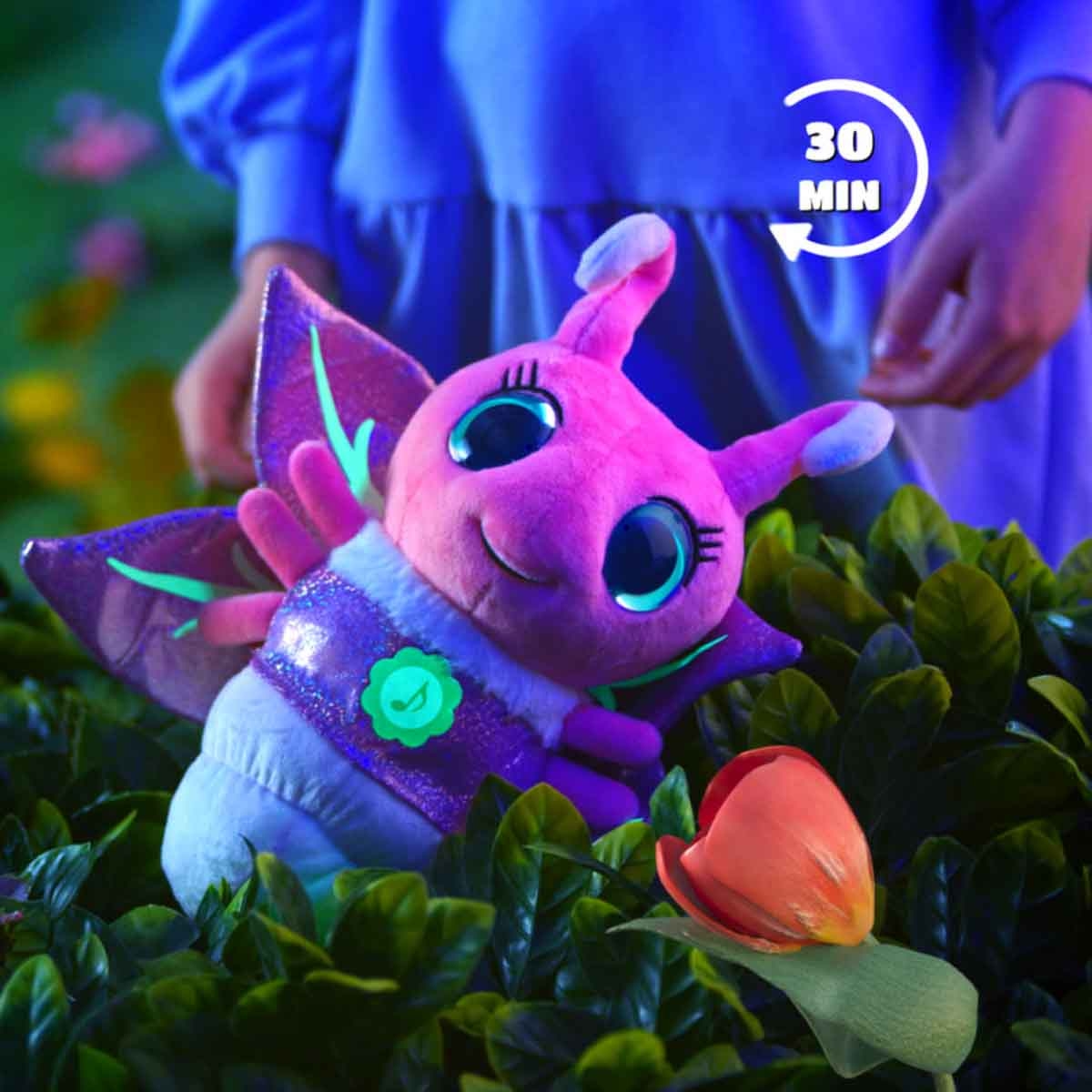 غلوويز لعبة محشوة مضيئة حشرات مضيئة وردية للجنسين، 3-4 سنوات