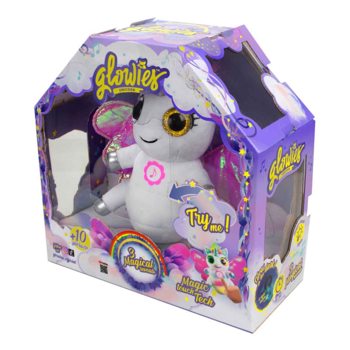 غلوويز لعبة محشوة يونيكورن بلمسة سحرية ورفيق نوم ناعم للجنسين، 3-4 سنوات