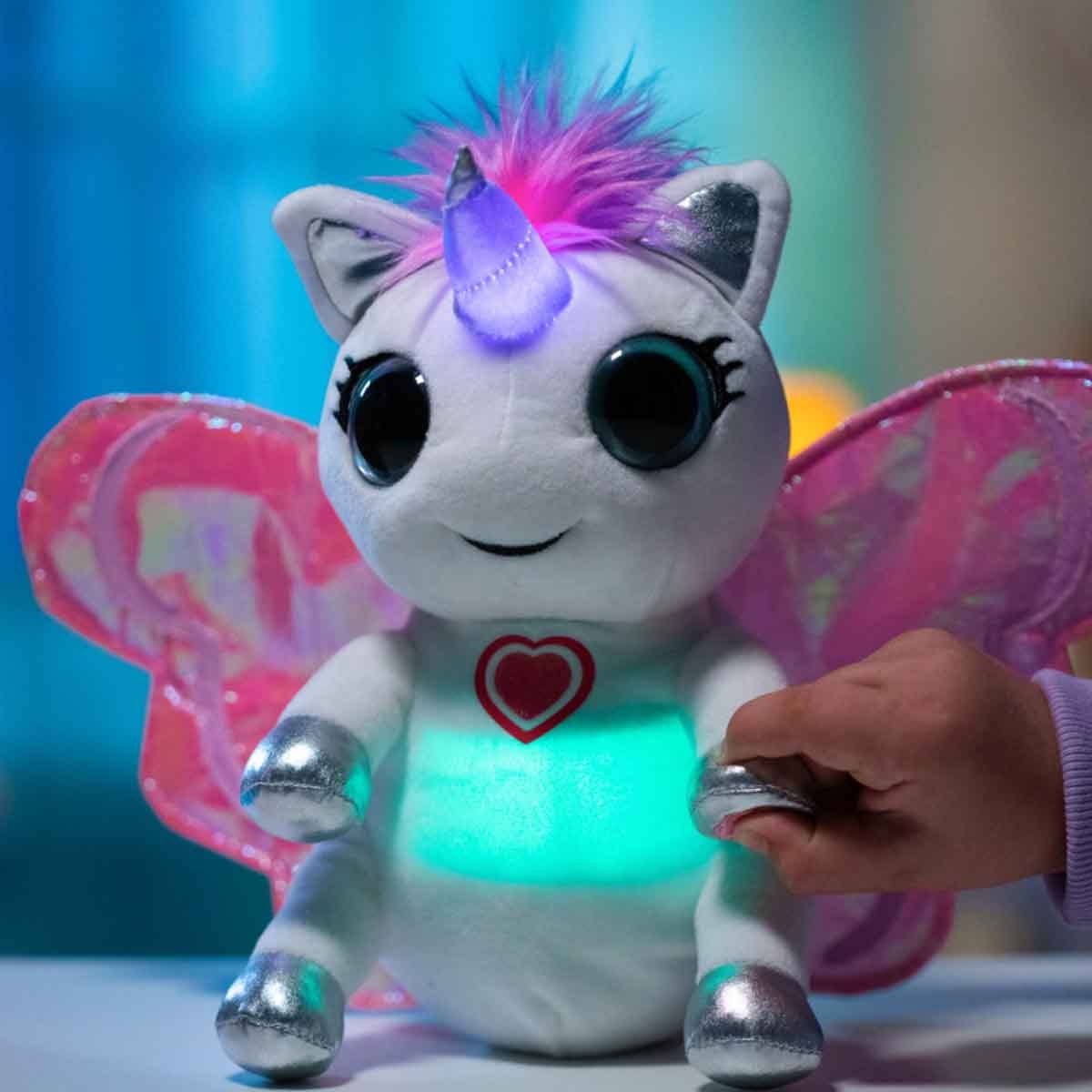 غلوويز لعبة محشوة يونيكورن بلمسة سحرية ورفيق نوم ناعم للجنسين، 3-4 سنوات