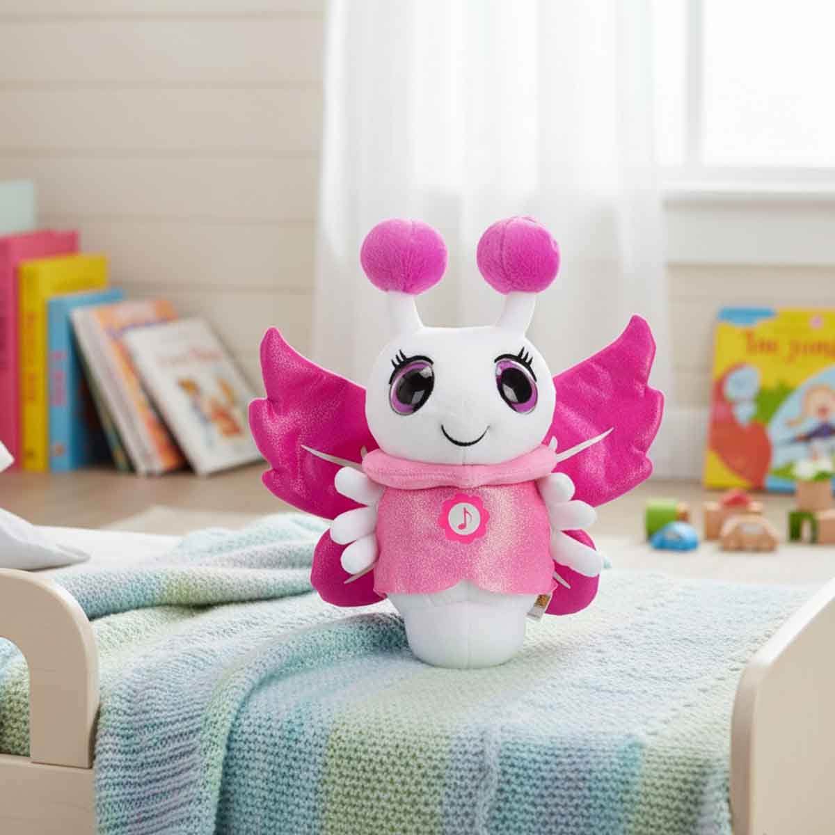 غلوويز لعبة محشوة مضيئة حشرات مضيئة بيضاء للجنسين، 3-4 سنوات