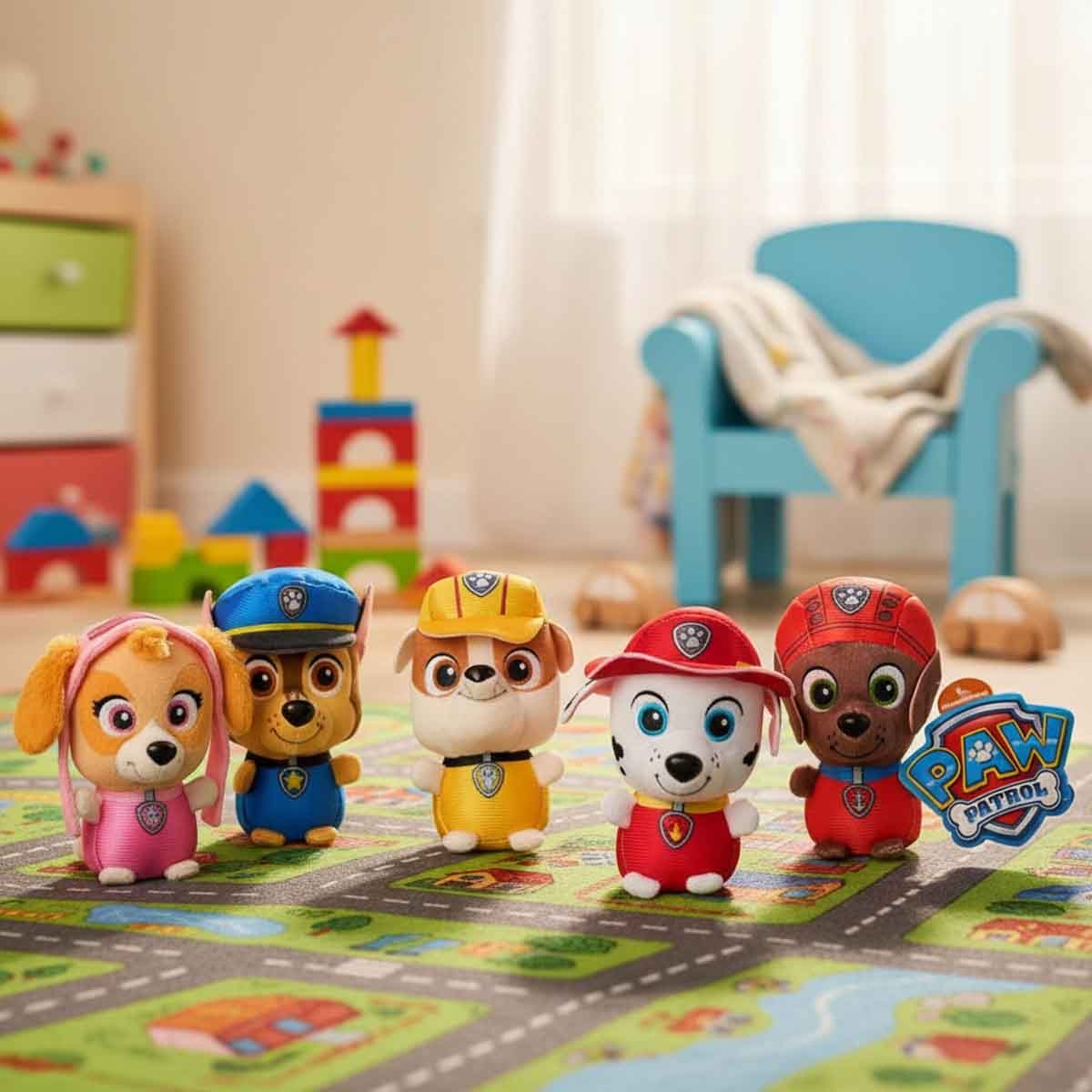 باو باترول لعبة محشوة متنوعة 3.5 إنش غاند للأطفال، عمر 0-2 سنوات