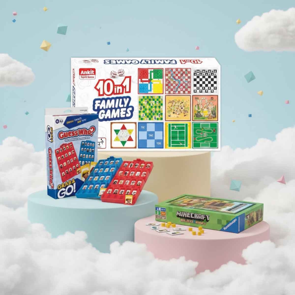 هاسبرو مجموعة لعبة من هو؟ Grab & Go مع توسعة ماينكرافت من رافنسبورجر ولعبة العائلة من أنكيت تويز، للجنسين، 5-7 سنوات