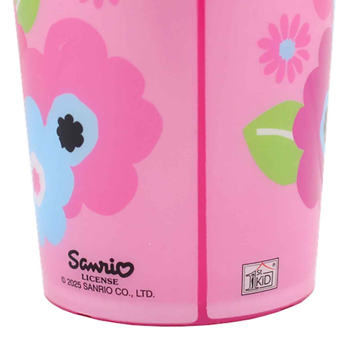 هيلو كيتي كوب شرب وردي قابل لإعادة الاستخدام مع شفاطة