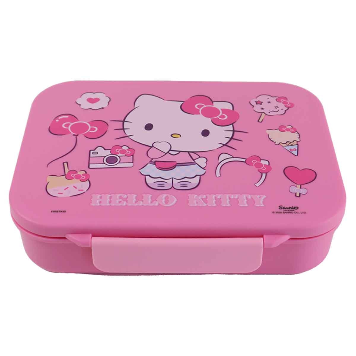 هيلو كيتي صندوق غداء بنتو خالٍ من BPA سعة 1100 مل مع 6 أقسام