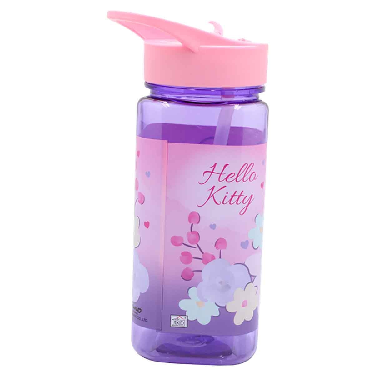 هيلو كيتي زجاجة ماء مربعة بتصميم لطيف ومضغوط