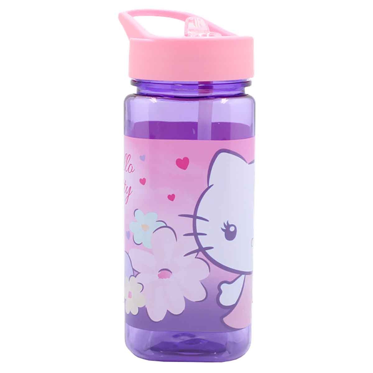 هيلو كيتي زجاجة ماء مربعة بتصميم لطيف ومضغوط