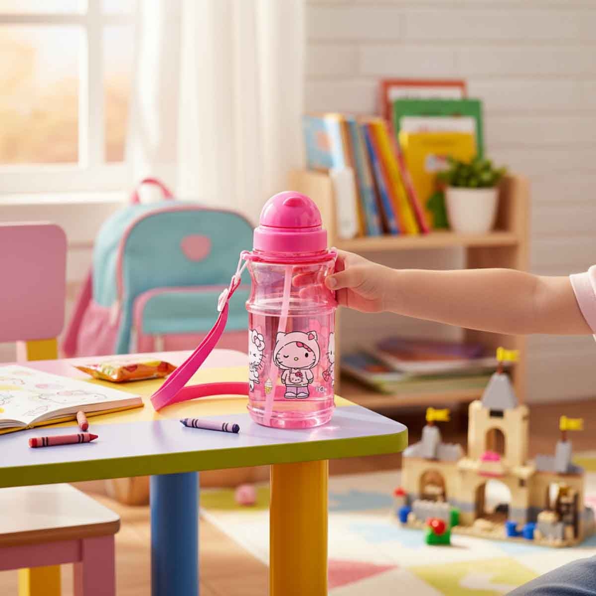 هيلو كيتي زجاجة ماء شفافة خفيفة الوزن