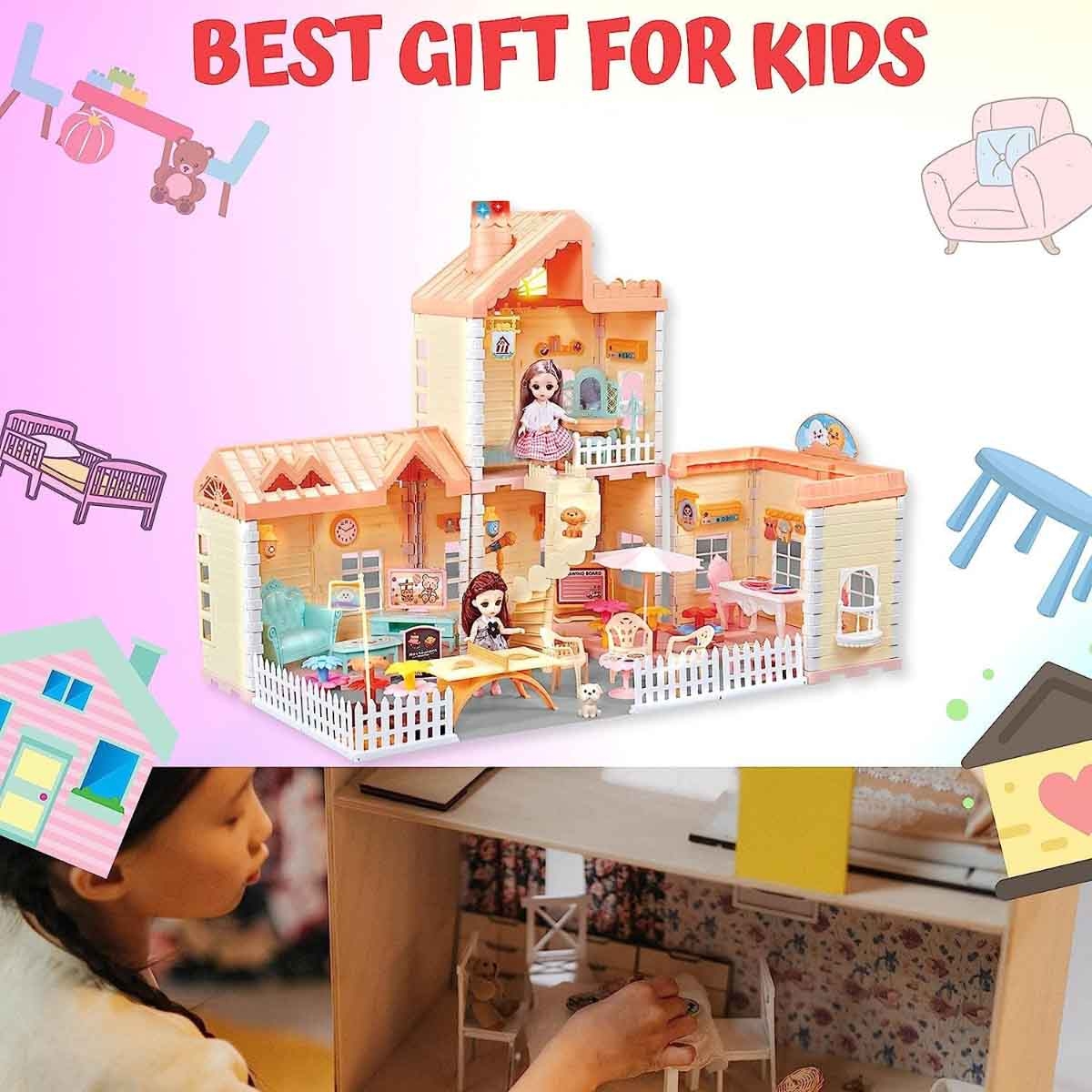 هوايدا تويز مجموعة فيلا ودمية مع إضاءة وبخار ضبابي، للجنسين، 3-4 سنوات