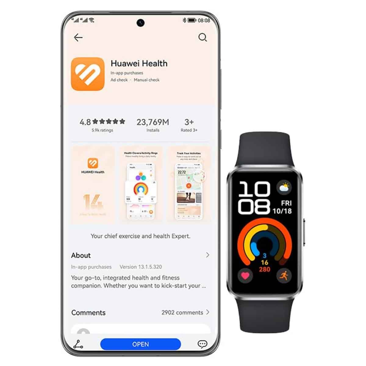 هواوي باند 10 سوار ذكي – وردي