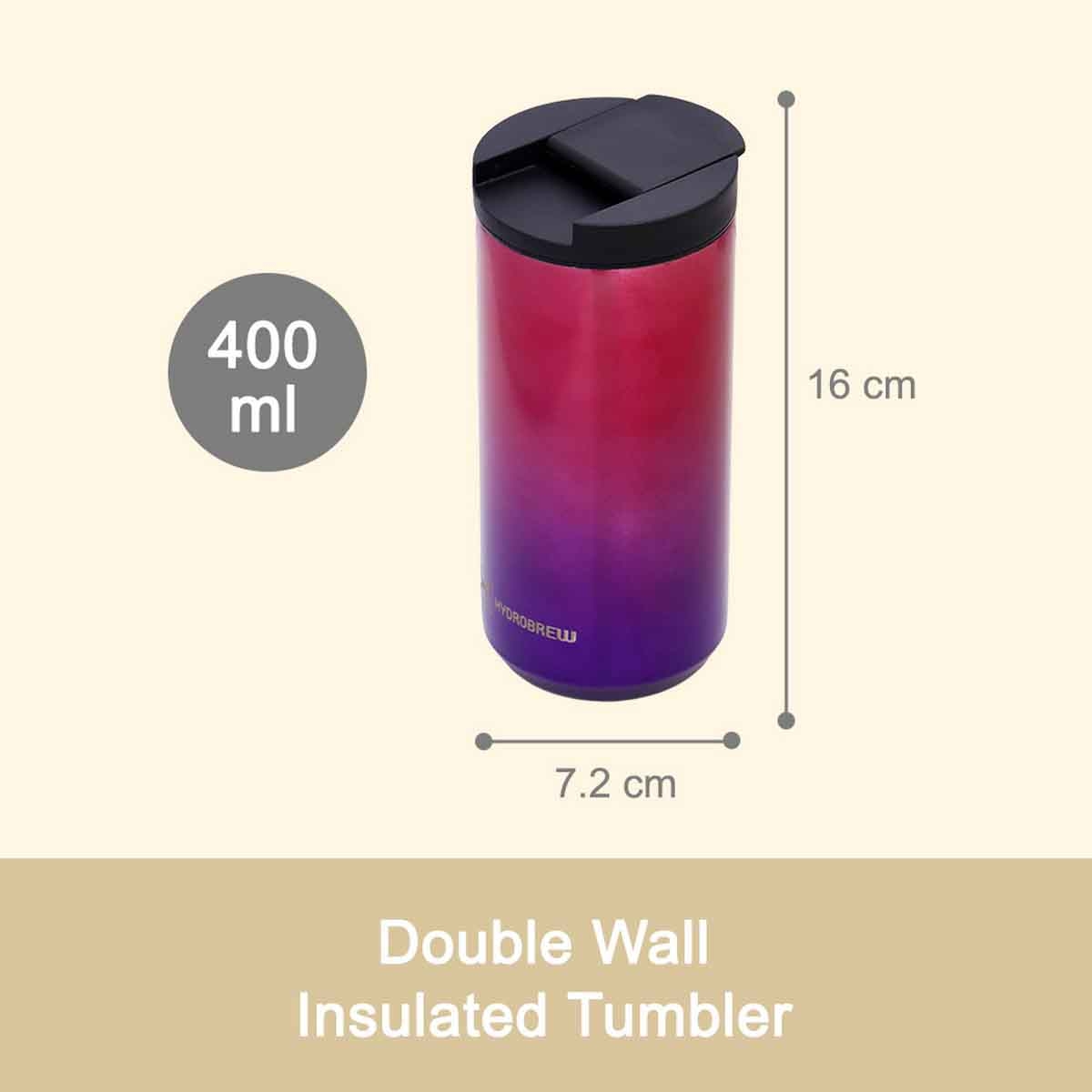 هيدروبرو زجاجة ماء معزولة تامبلر 400 مل للجنسين، 3-4 سنوات