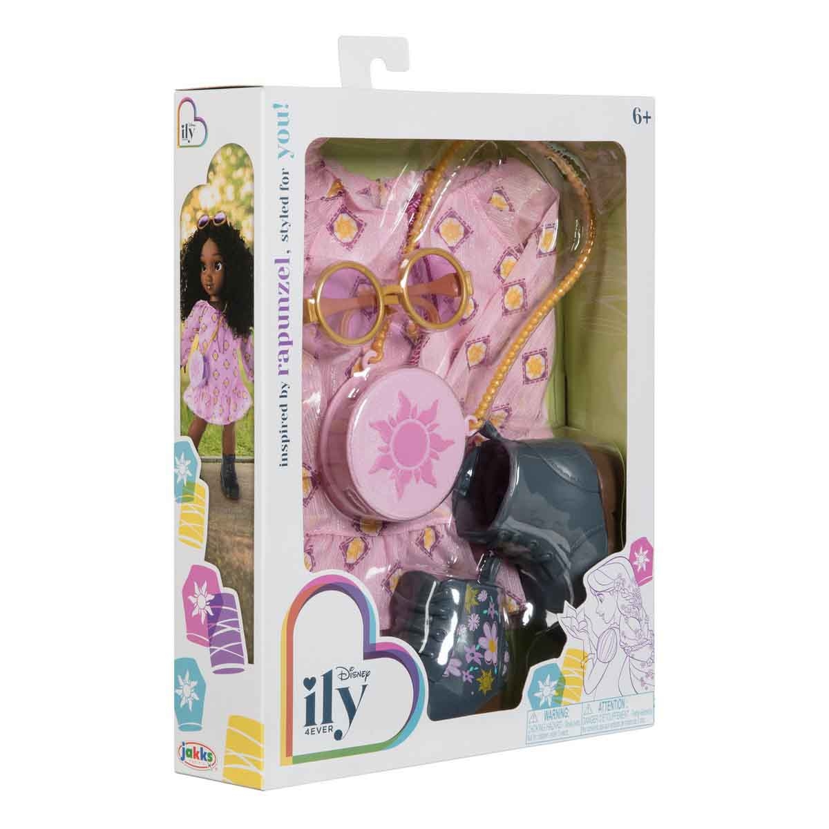 ديزني آيلي فورإيفر فستان دمية مستوحى من رابونزل للبنات، عمر 3-4 سنوات