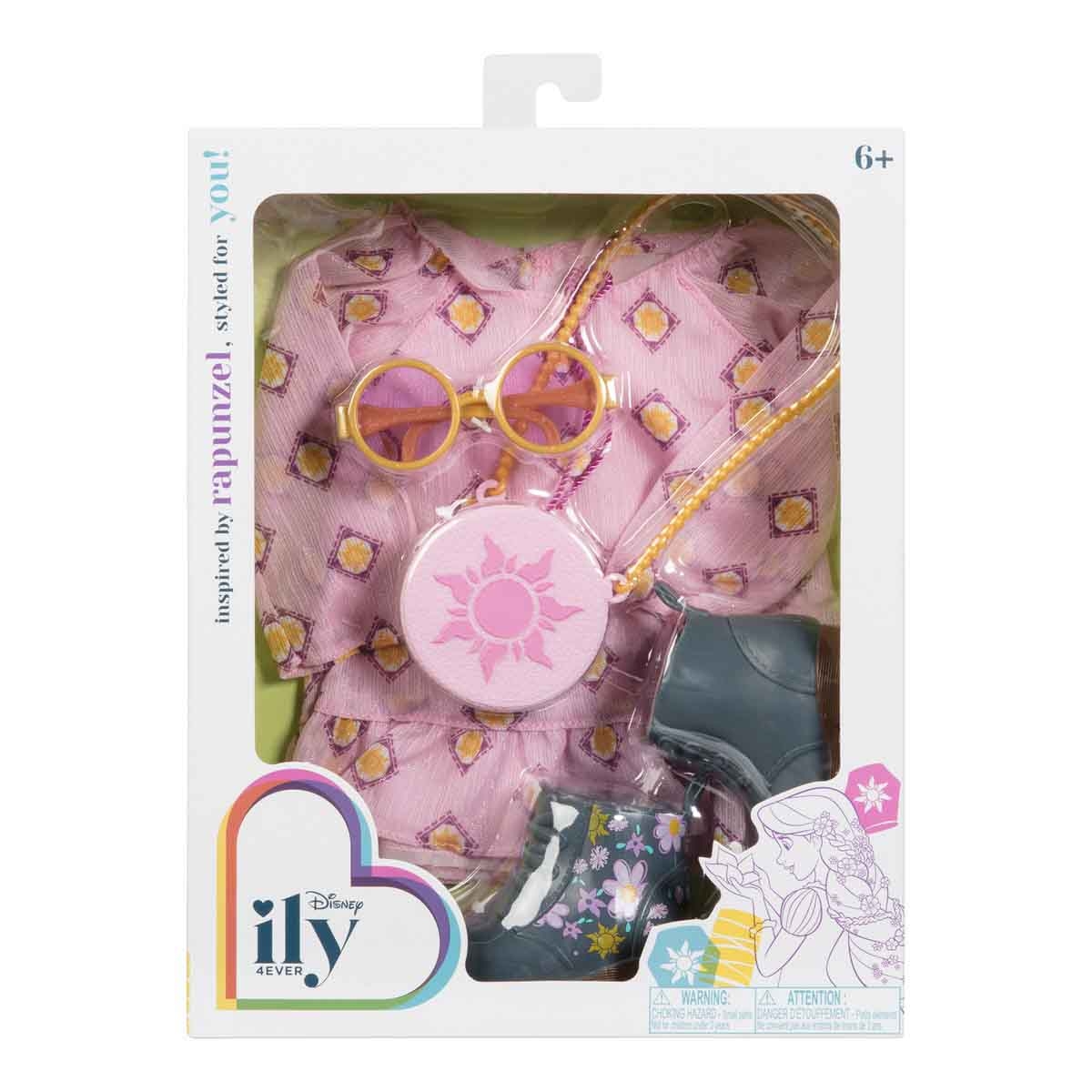 ديزني آيلي فورإيفر فستان دمية مستوحى من رابونزل للبنات، عمر 3-4 سنوات