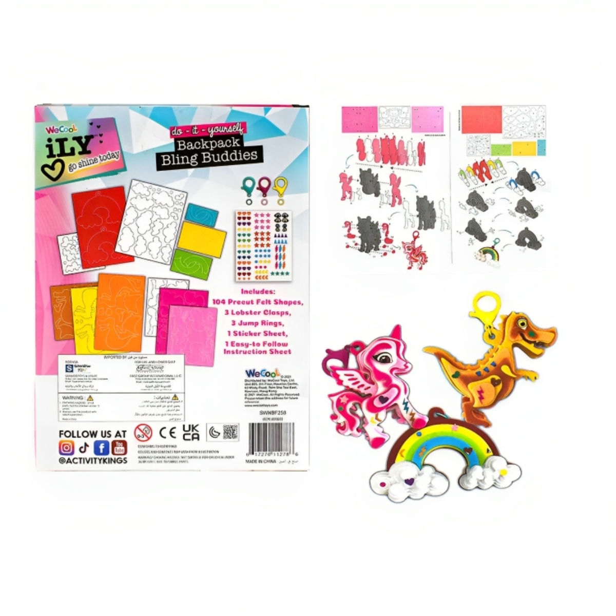 أكتيفتي كينغز - مجموعة صنع تعليقة لشنطة الظهر، للجنسين، 3-4 سنوات