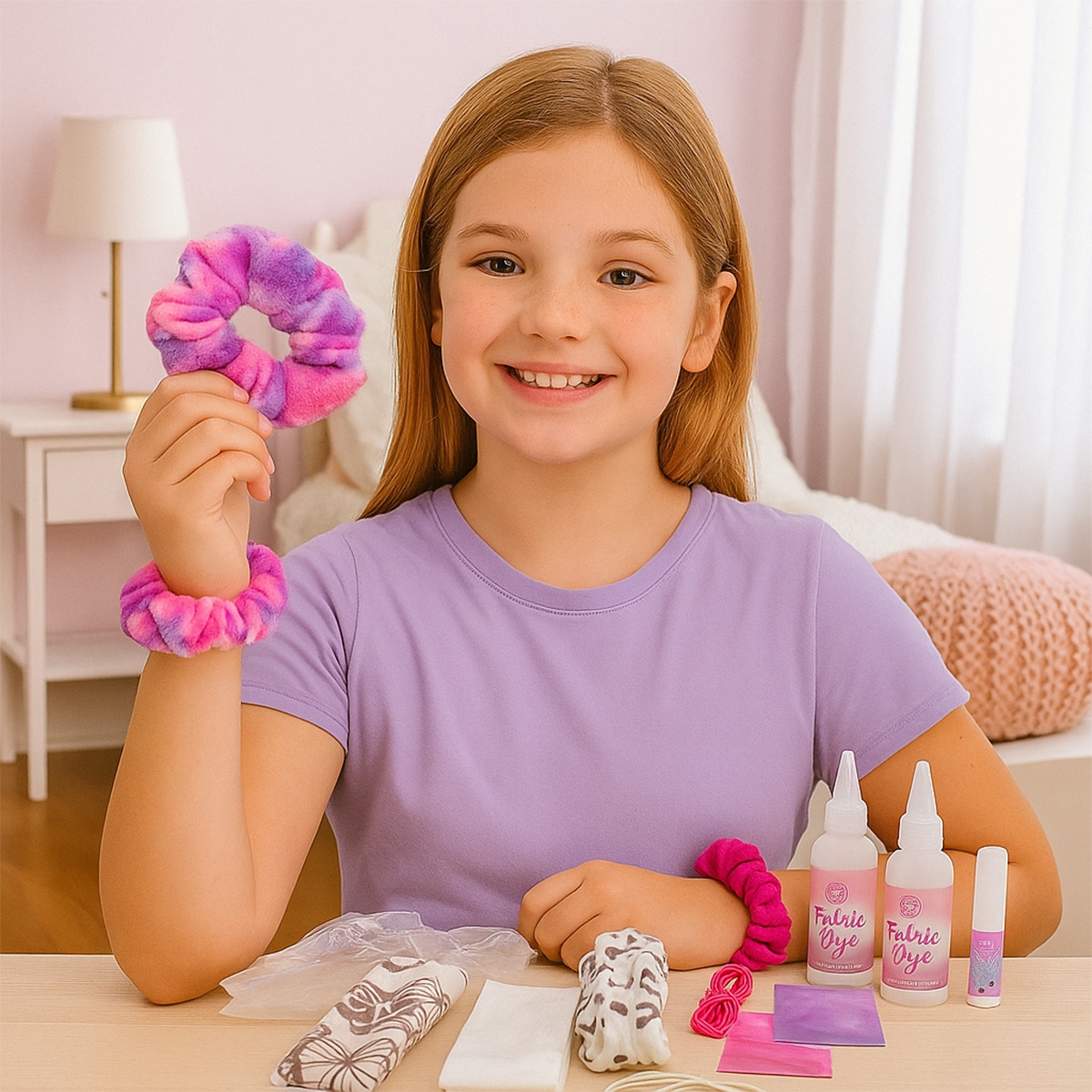 آيلي مجموعة صنع إكسسوارات شعر تاي داي للفتيات، 3-4 سنوات