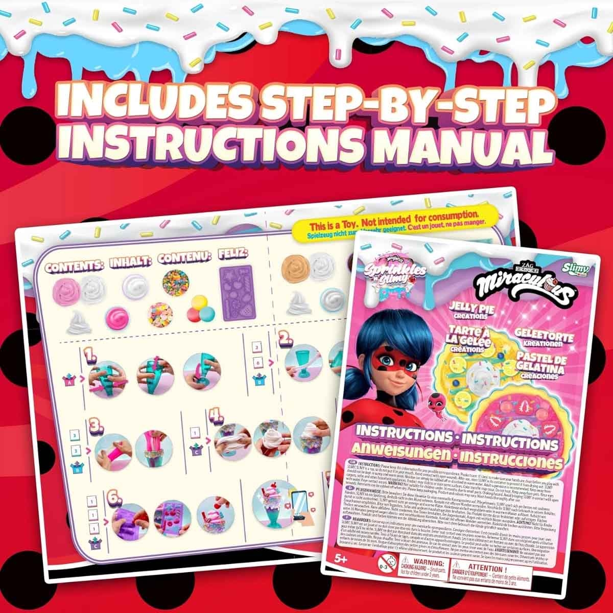 آيلي مجموعة أساور سويرل اند ريفيل مع طقم سلايم كيك عيد ميلاد من ميراكيولس مجموعة، للبنات، 5-7 سنوات